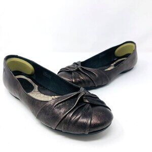 Born Shoes Womens 7.5 Lily Brown Metallic Bronze Leather Ballet Flats Slip On